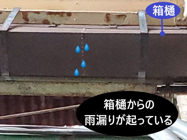 箱樋　雨漏り発生